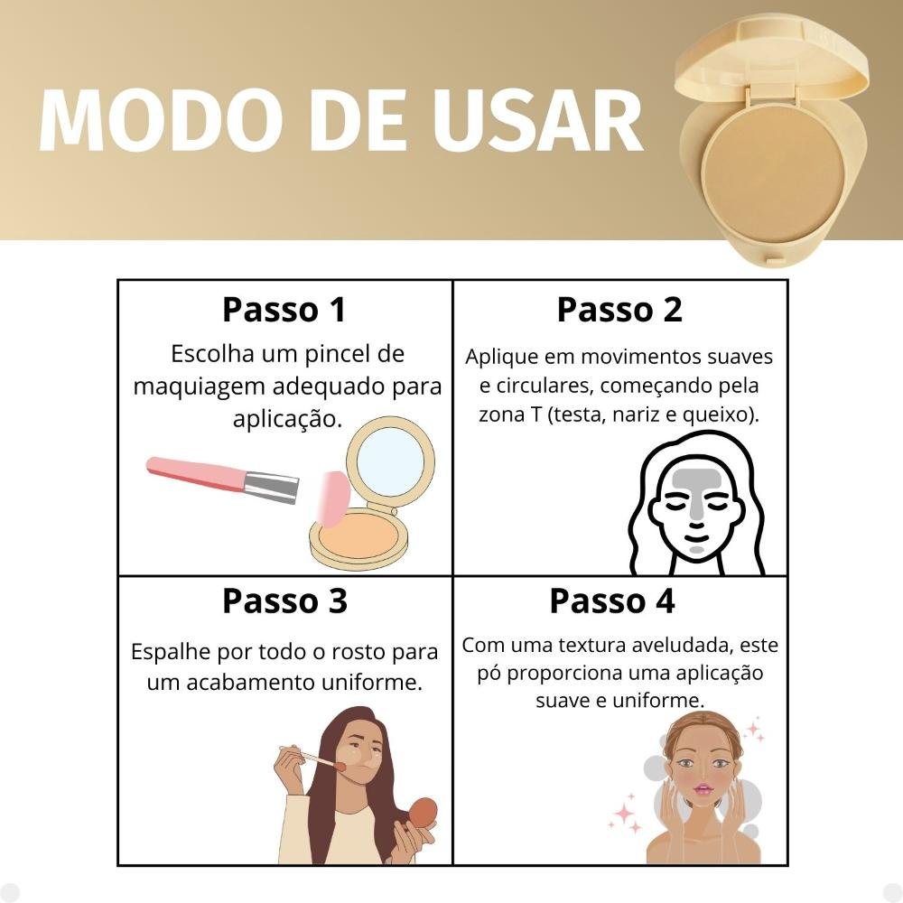 Pó Compacto Ruby Rose Glass Gpl20 Hb-863-4 Gpl20 6