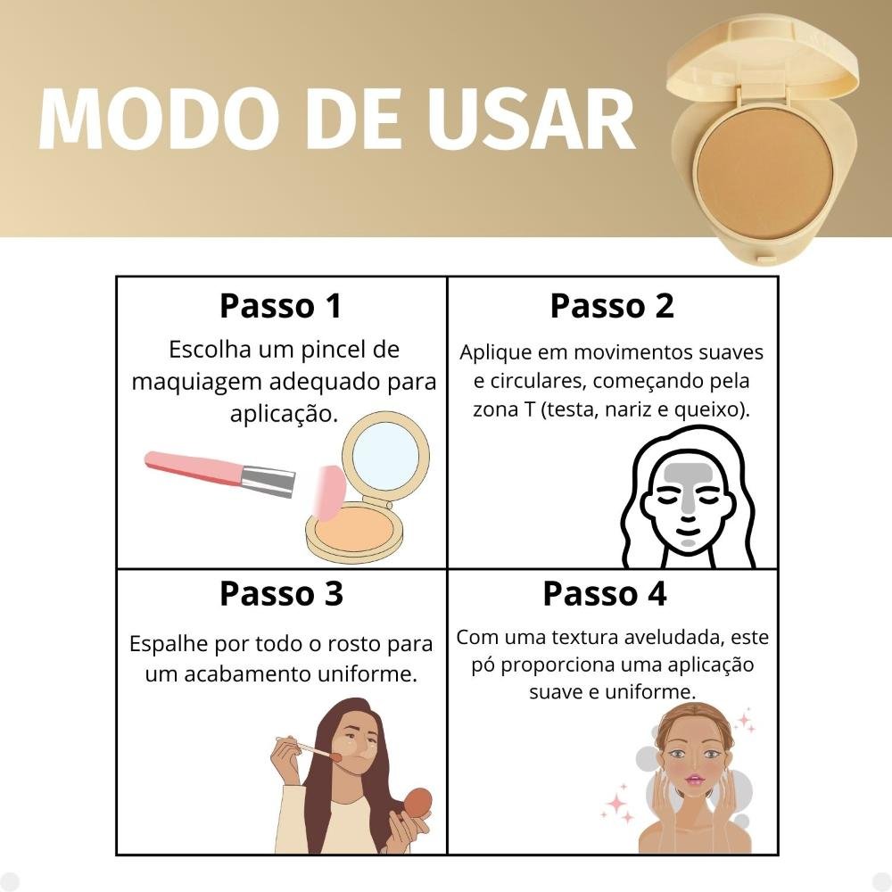 Pó Compacto Ruby Rose Glass Gpm20 Hb-863-6 Gpm20 6