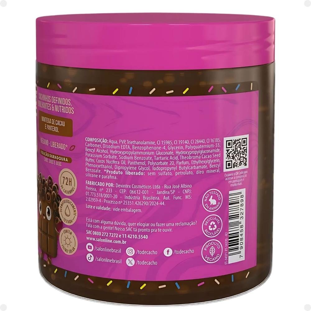 Gelatina Super Brilhantes Salon Line Kids #todecacho Chocolate 550g 550g 4
