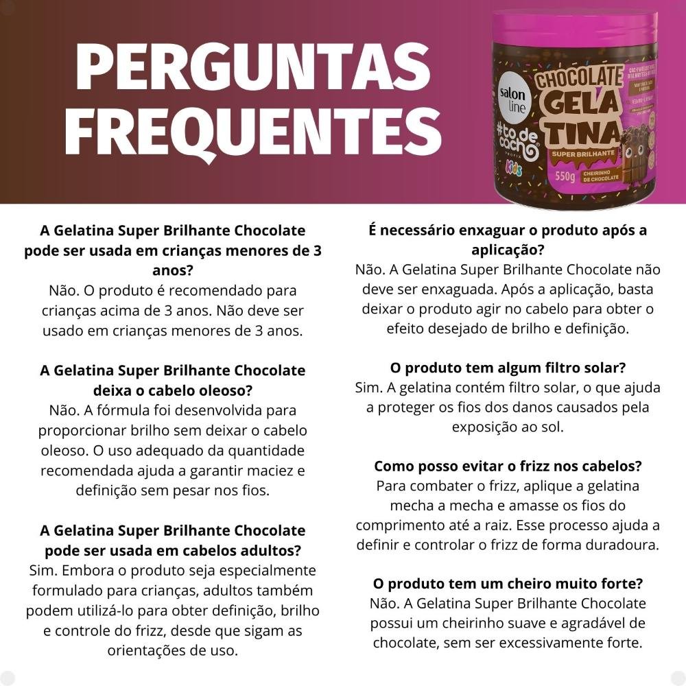 Gelatina Super Brilhantes Salon Line Kids #todecacho Chocolate 550g 550g 6