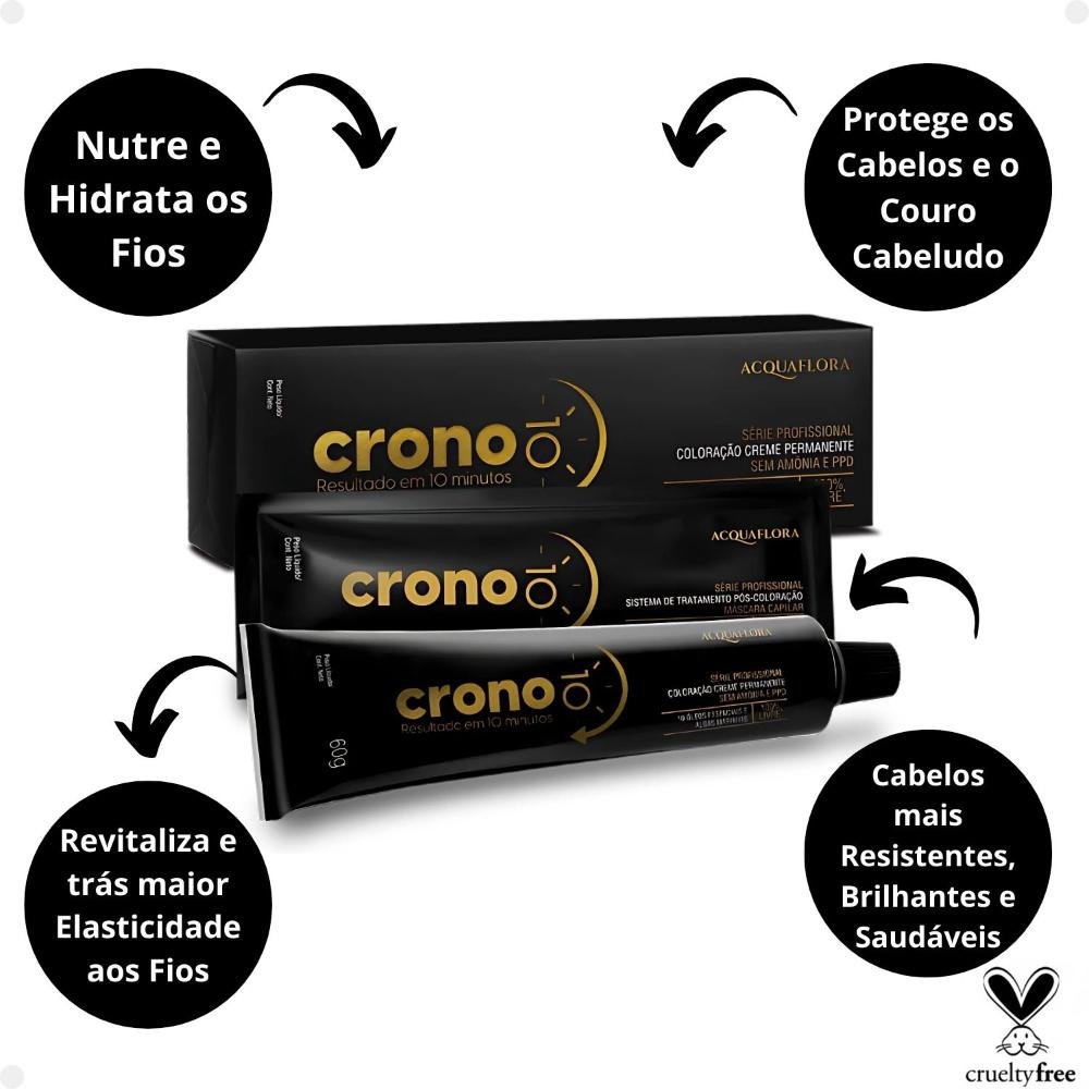 Coloração Creme Permanente Acquaflora Crono 10 minutos 7.0 Louro Natural 60g 7.0 Louro Natural 2