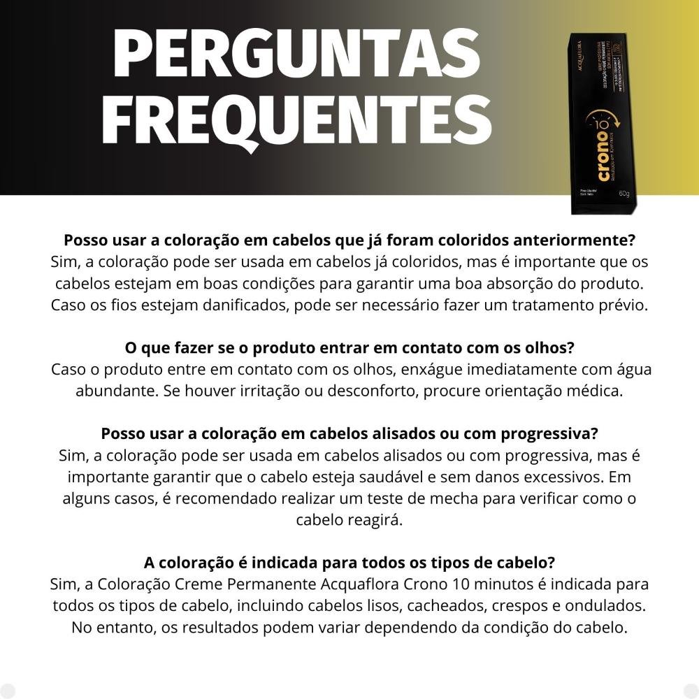 Coloração Creme Permanente Acquaflora Crono 10 minutos 7.0 Louro Natural 60g 7.0 Louro Natural 5