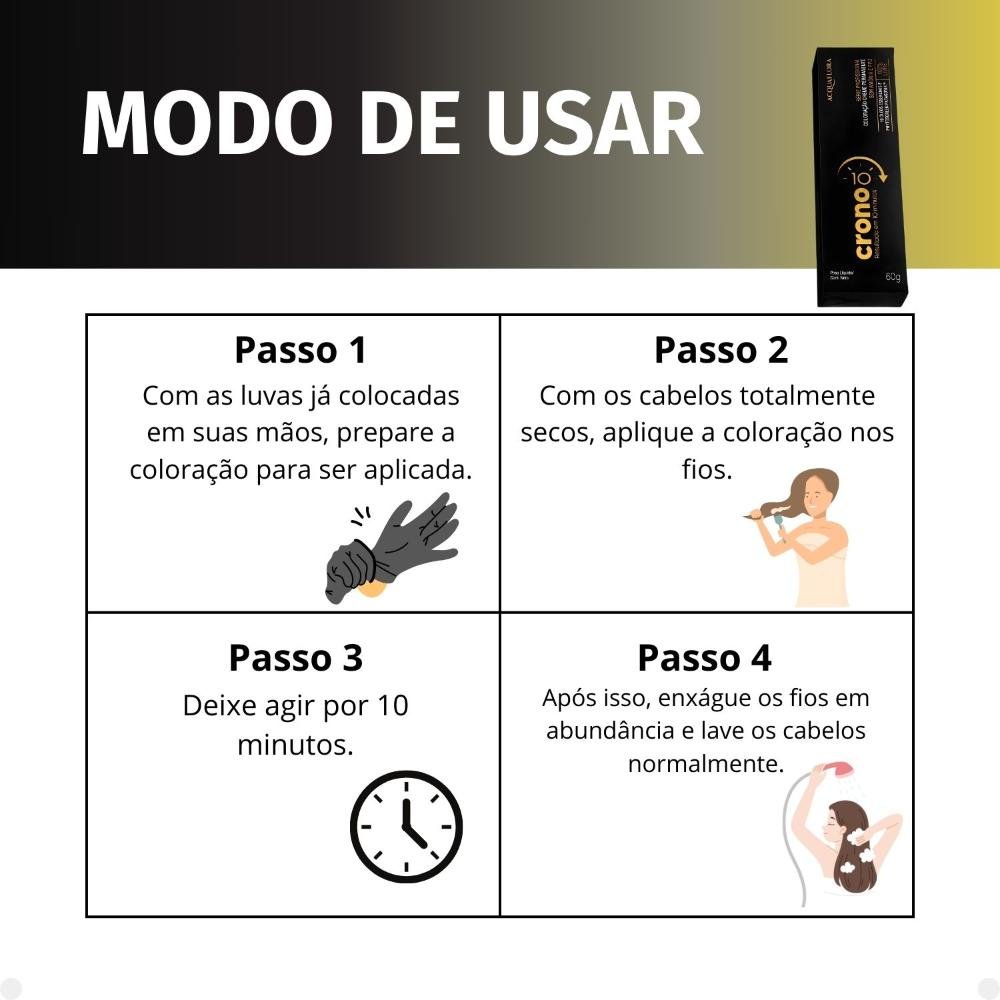 Coloração Creme Permanente Acquaflora Crono 10 minutos 4.0 Castanho Natural 60g 4.0 Castanho Natural 4