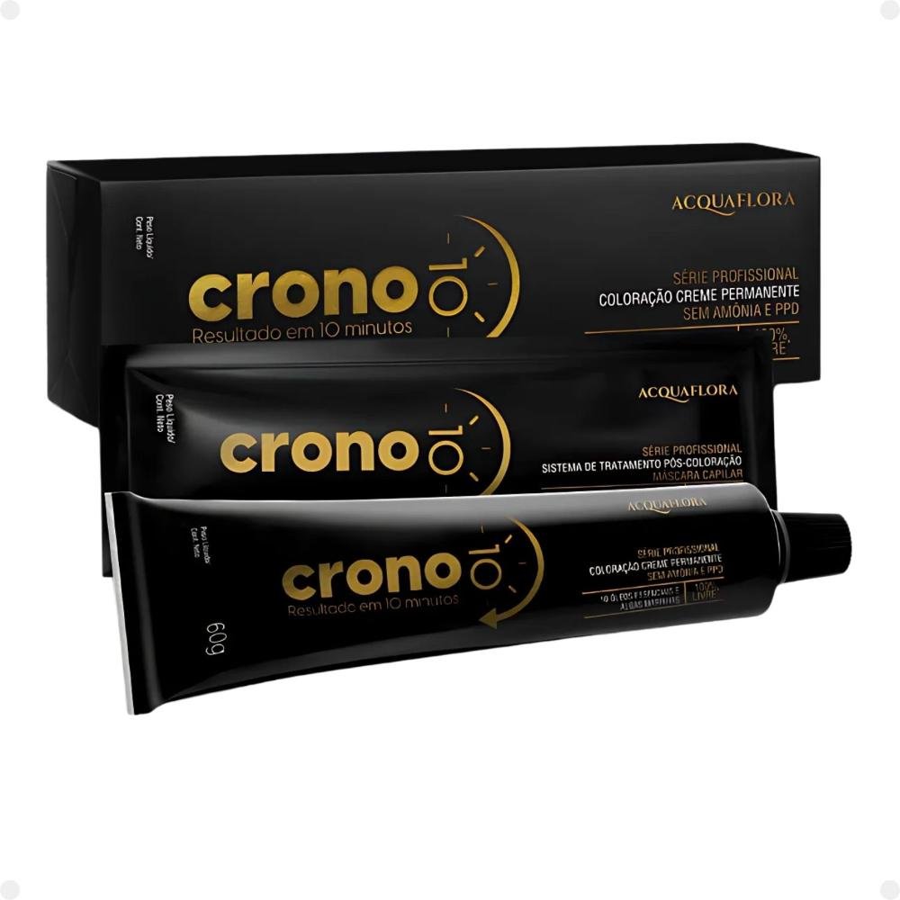 Coloração Creme Permanente Acquaflora Crono 10 minutos 4.0 Castanho Natural 60g 4.0 Castanho Natural 6
