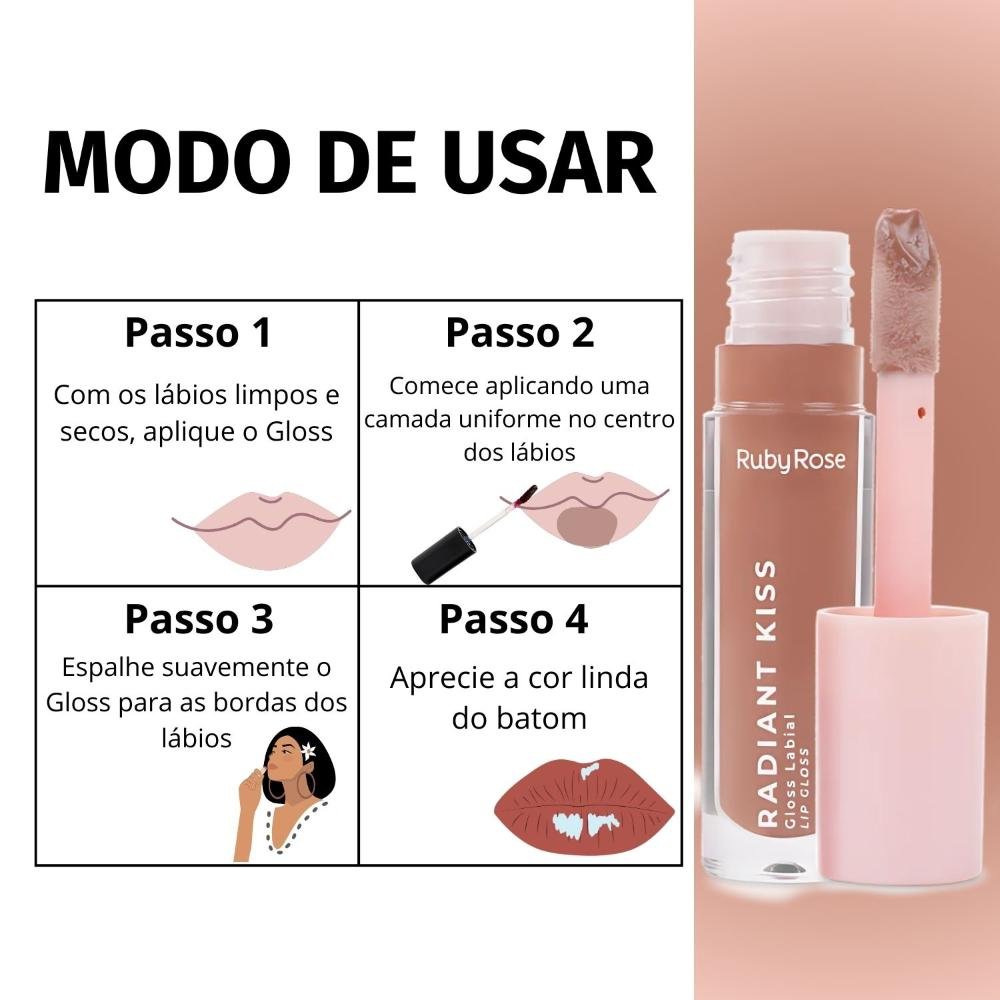 Gloss Labial Ruby Rose Radiant Kiss Rk20 Hb-l6400-2 Rk20 7