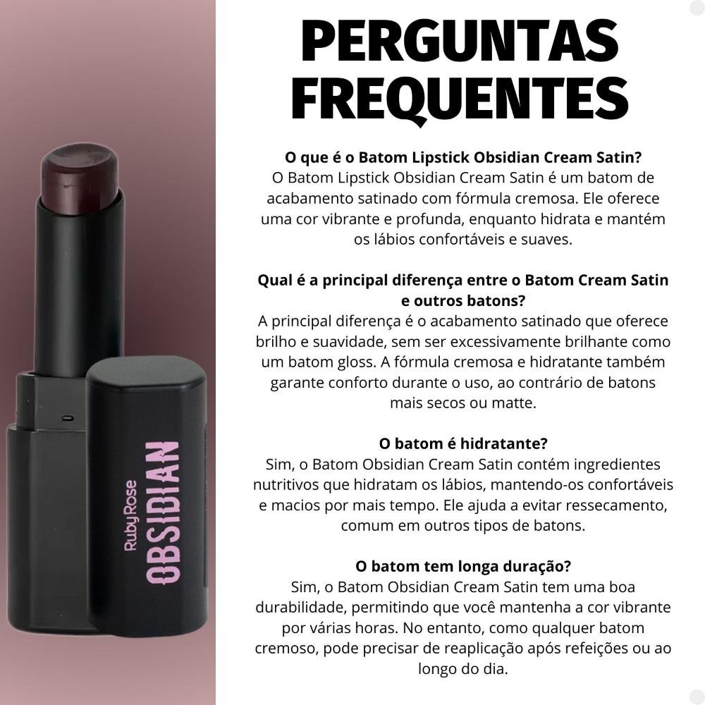 Batom Lipstick Ruby Rose Obsidian Cream Satin Ocs01 Hb-7000-1 Ocs01 8