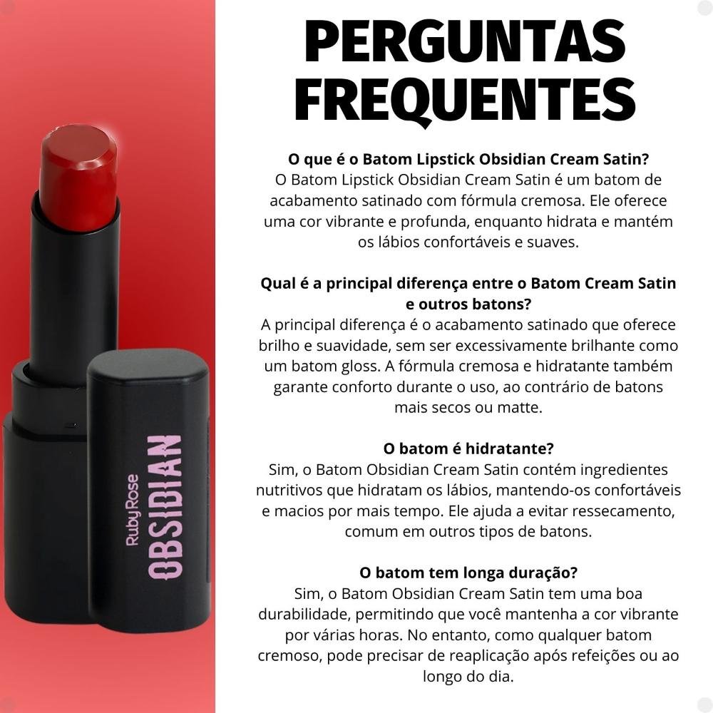 Batom Lipstick Ruby Rose Obsidian Cream Satin Ocs03 Hb-7000-3 Ocs03 8