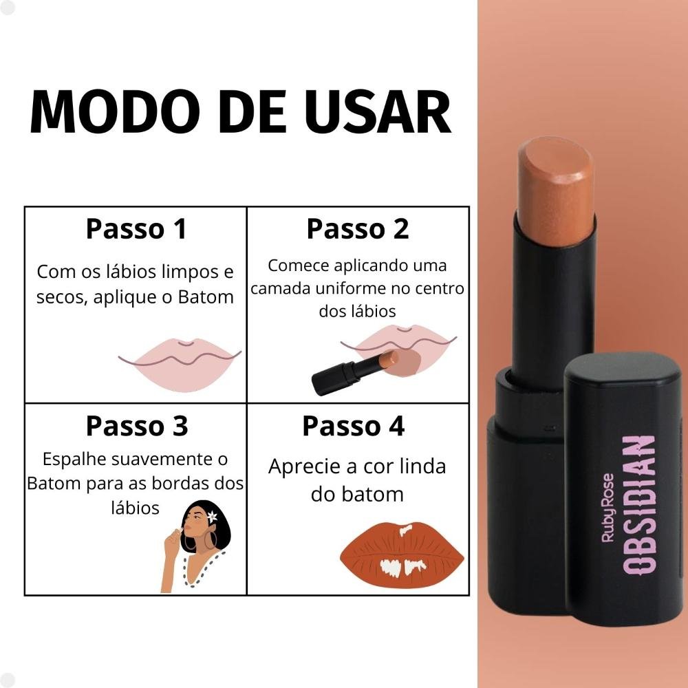 Batom Lipstick Ruby Rose Obsidian Cream Satin Ocs05 Hb-7000-5 Ocs05 7