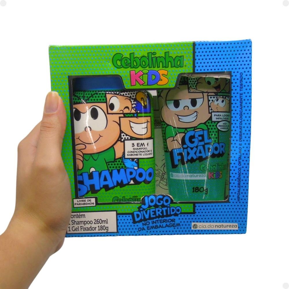 Kit Cia da Natureza Cebolinha Kids: Shampoo 3 em 1 e Gel Fixador ÚNICO 4