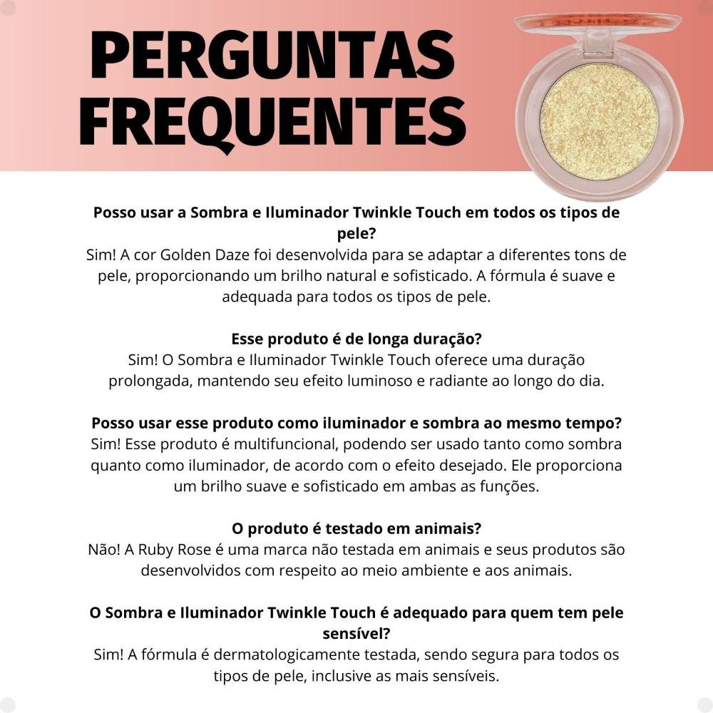 Sombra e Iluminador Ruby Rose Twinkle Touch Golden Daze Hb-m1004-2 Golden Daze 6