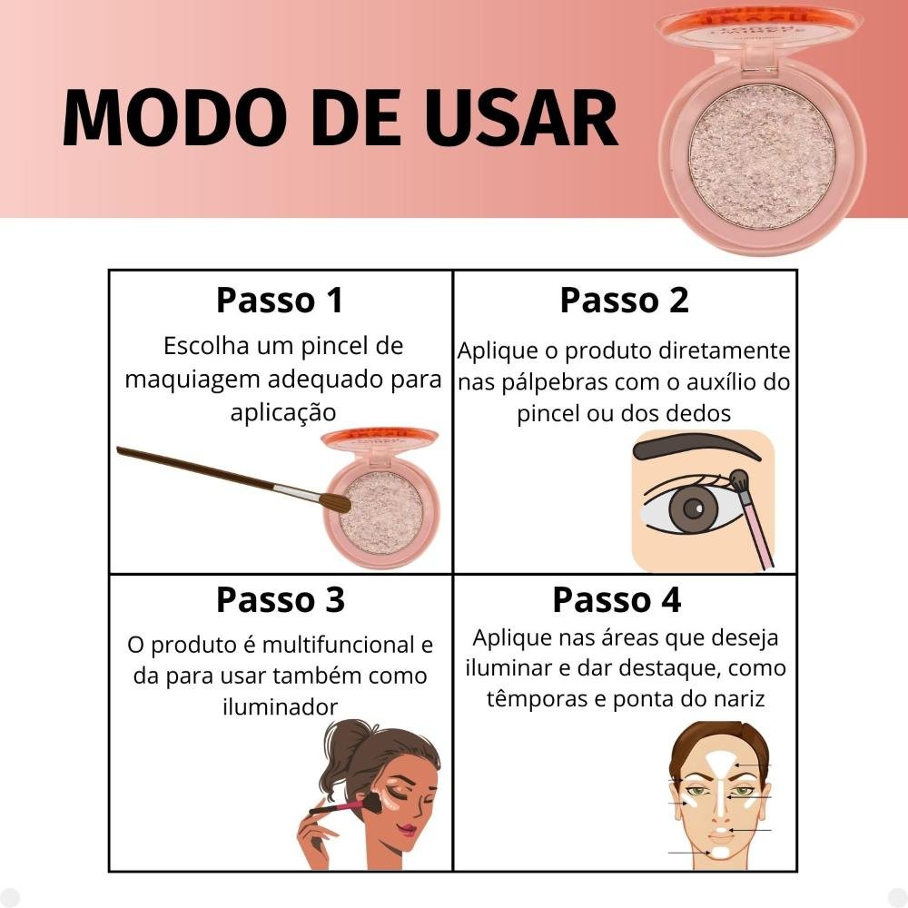 Sombra e Iluminador Ruby Rose Twinkle Touch Pink Luster Hb-m1004-3 Pink Luster 6