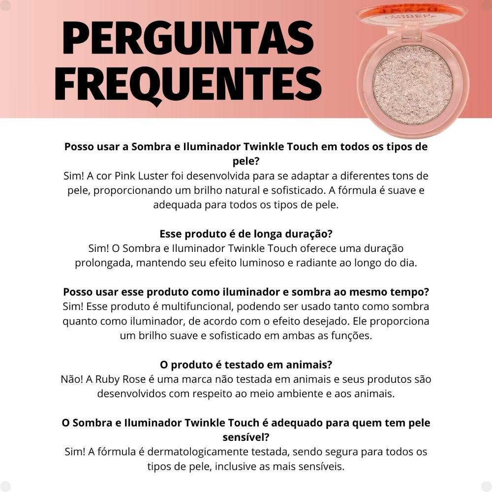 Sombra e Iluminador Ruby Rose Twinkle Touch Pink Luster Hb-m1004-3 Pink Luster 8