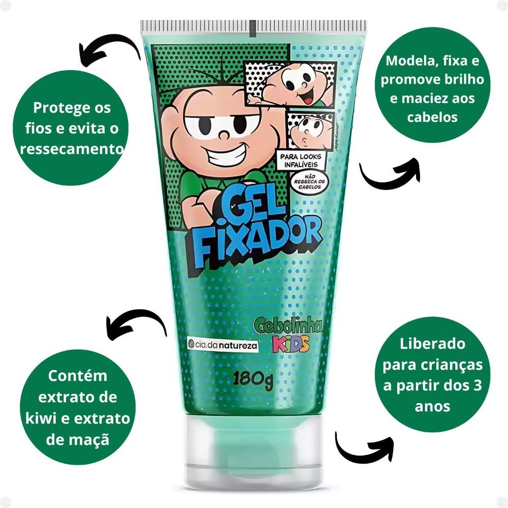 Gel Fixador Cia da Natureza Cebolinha Kids 180g 180g 2