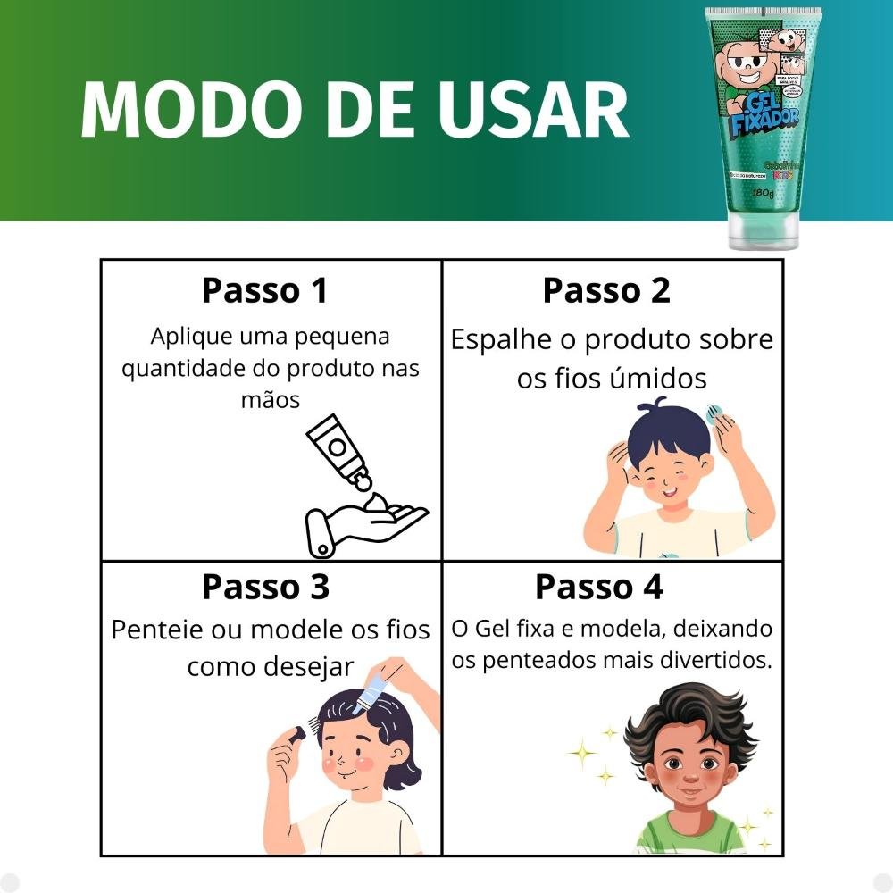 Gel Fixador Cia da Natureza Cebolinha Kids 180g 180g 6