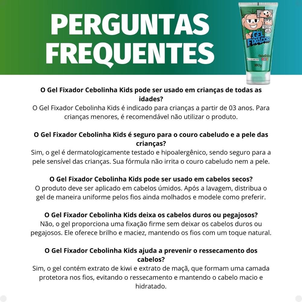 Gel Fixador Cia da Natureza Cebolinha Kids 180g 180g 7