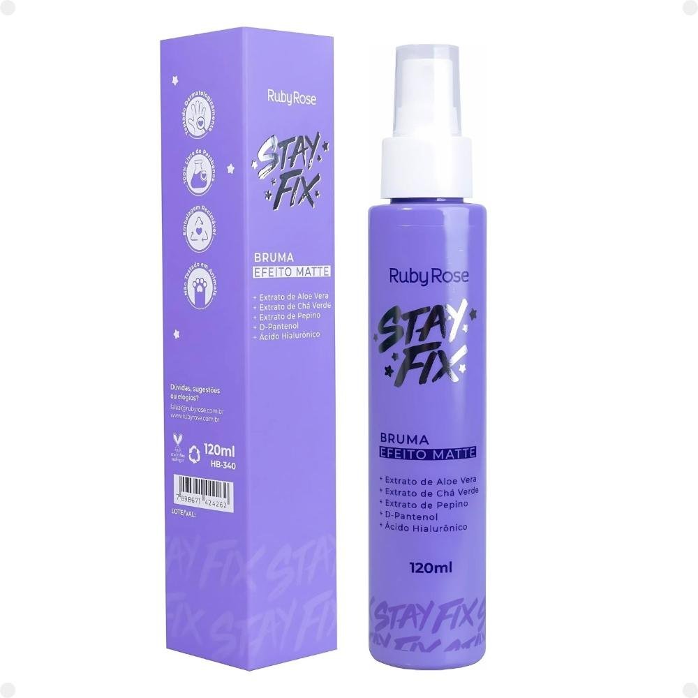 Bruma Efeito Matte Ruby Rose Stay Fix 120ml Hb-340 ÚNICO 2