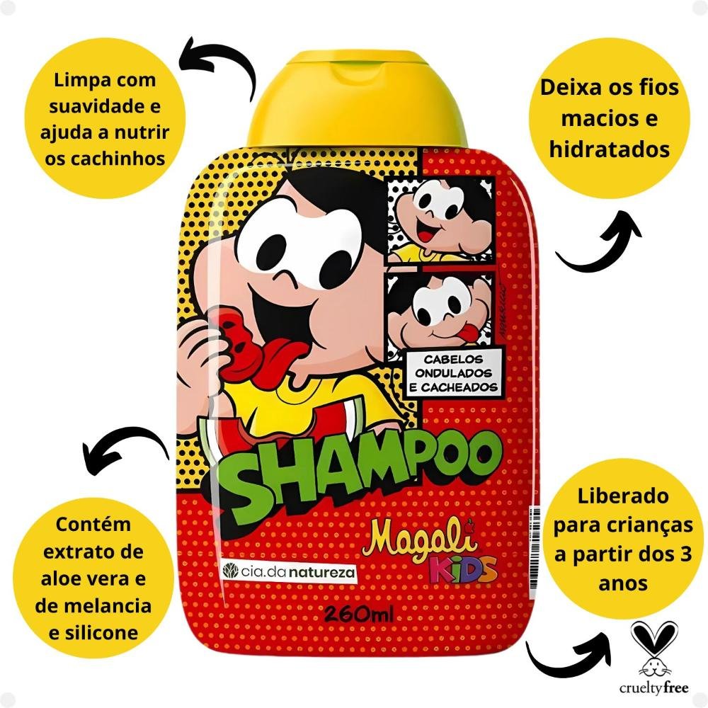 Shampoo Cia da Natureza Magali Kids Cabelos Ondulados e Cacheados 260ml 260ml 2