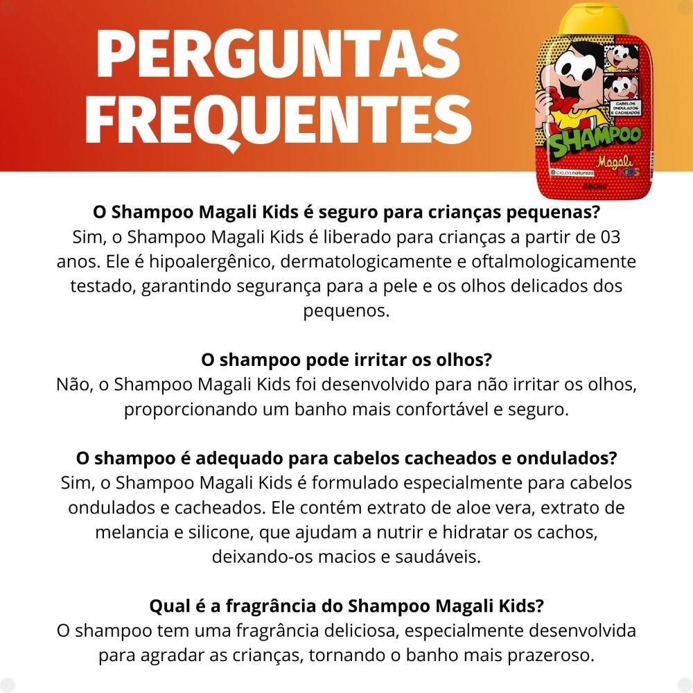 Shampoo Cia da Natureza Magali Kids Cabelos Ondulados e Cacheados 260ml 260ml 7