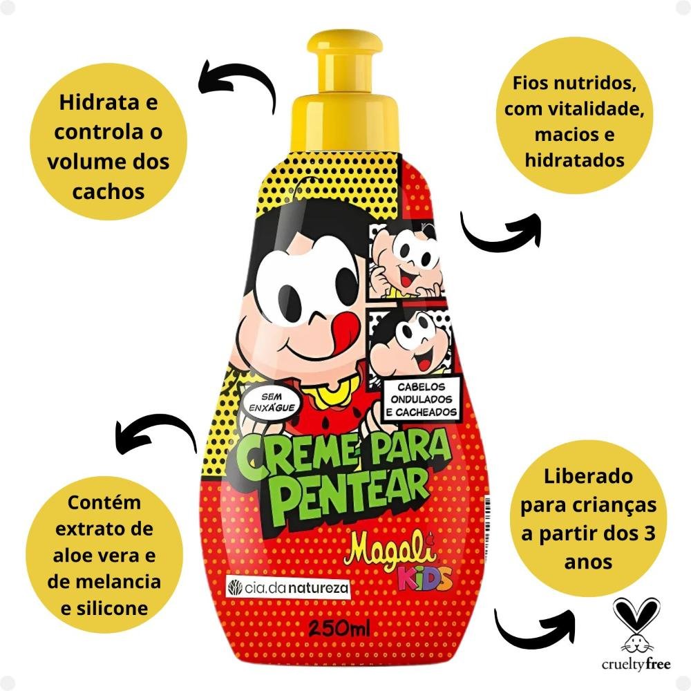 Creme para Pentear Cia da Natureza Magali Kids Cabelos Ondulados e Cacheados 250ml 250ml 2