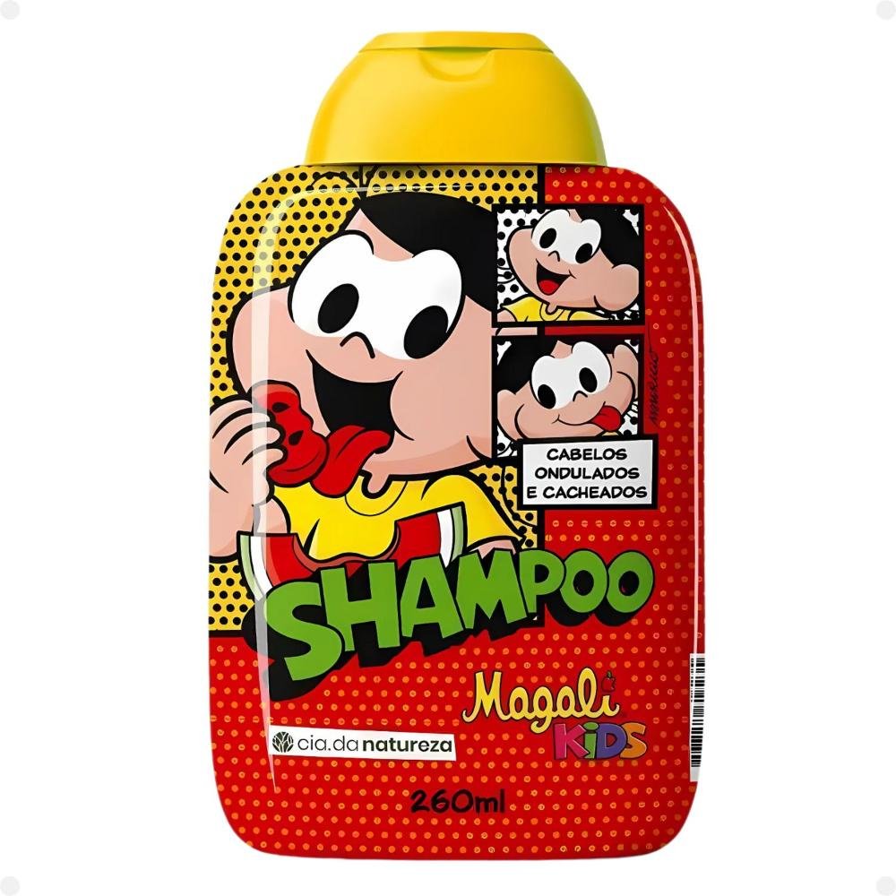 Kit Cia da Natureza Magali Kids Cabelos Ondulados e Cacheados: Shampoo, Condicionador, Máscara, Creme e Umidificador ÚNICO 3