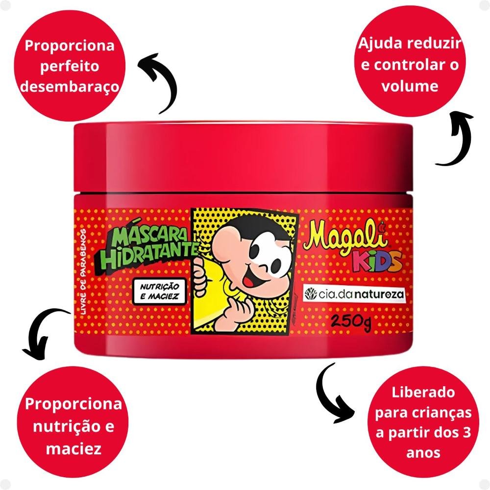 Máscara Hidratante Cia da Natureza Magali Kids Cabelos Ondulados e Cacheados 250g 250g 2