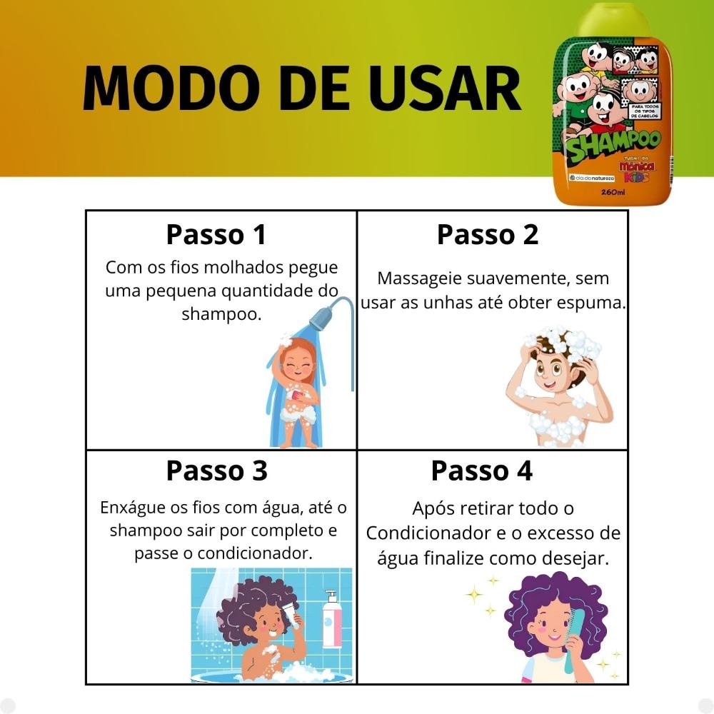 Shampoo Cia da Natureza Turma da Mônica Kids 260ml 260ml 6