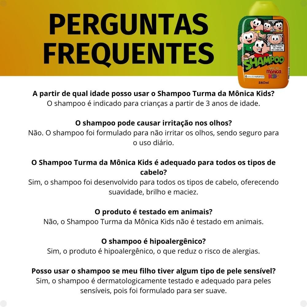 Shampoo Cia da Natureza Turma da Mônica Kids 260ml 260ml 7