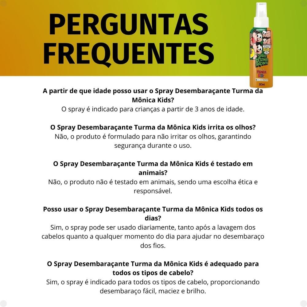 Spray Desembaraçante Cia da Natureza Turma da Mônica Kids 110ml 110ml 7