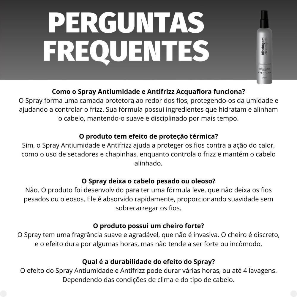Spray Antiumidade e Antifrizz Acquaflora Blindagem Inteligente 190ml 190ml 6