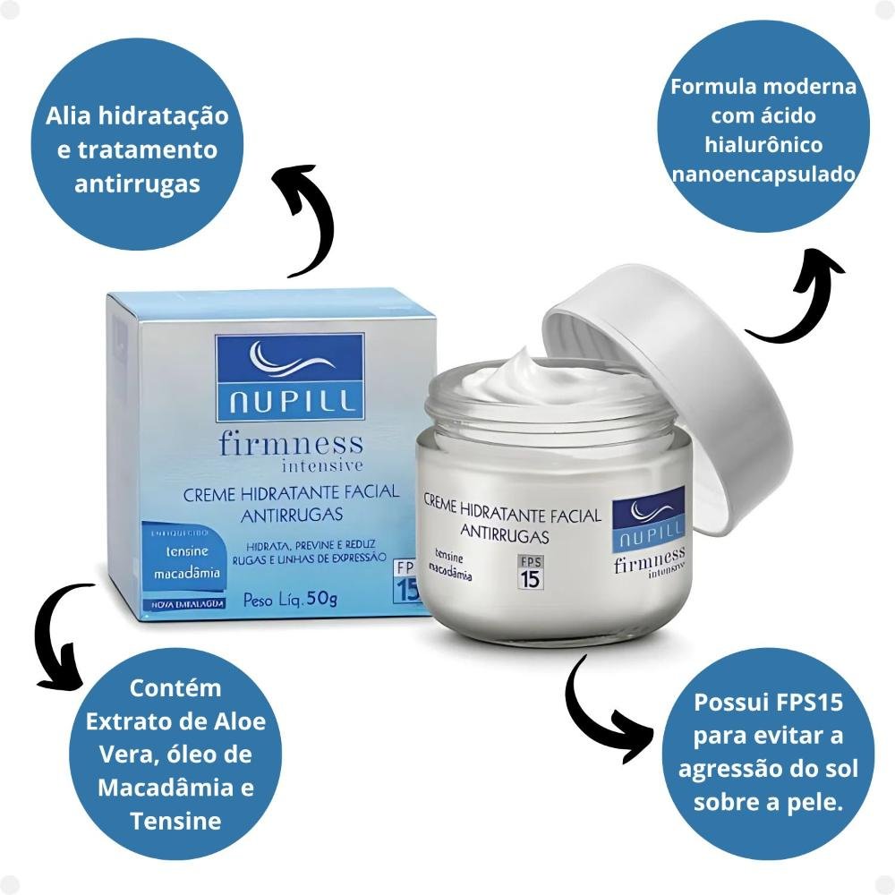 Creme Hidratante Facial Antirrugas Nupill Firmness Intensive Fps 15 50g 50g 2