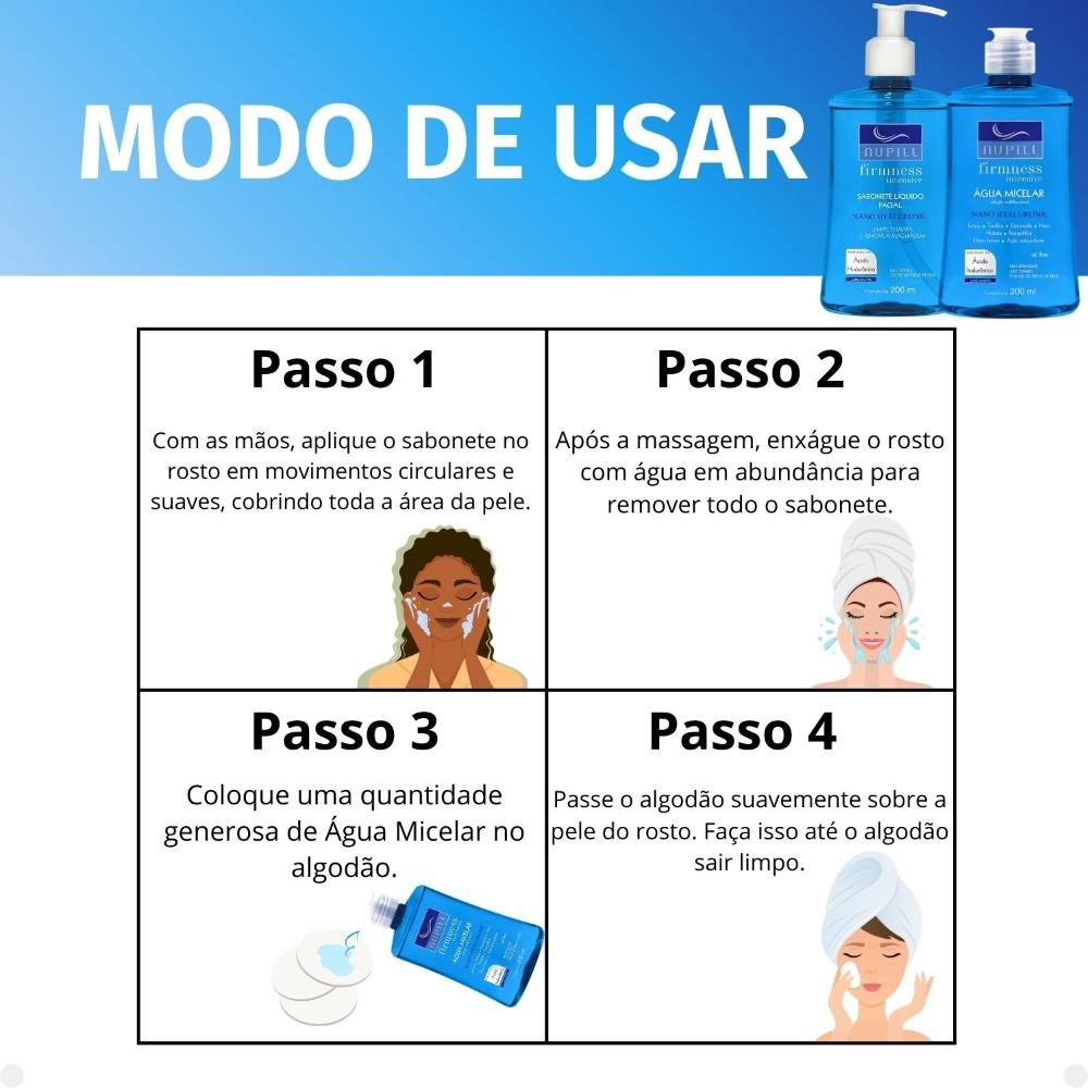 Kit Nupill Firmness Intensive Nano Hyaluronic: Sabonete Líquido e Água Micelar 200ml ÚNICO 5