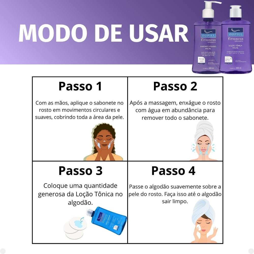 Kit Nupill Firmness Intensive: Sabonete e Loção Tônica 200ml ÚNICO 6