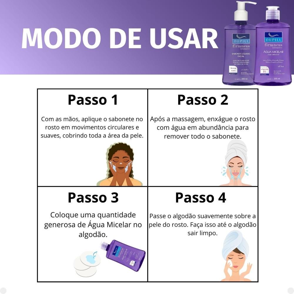 Kit Nupill Firmness Intensive: Sabonete e Água Micelar 200ml ÚNICO 5