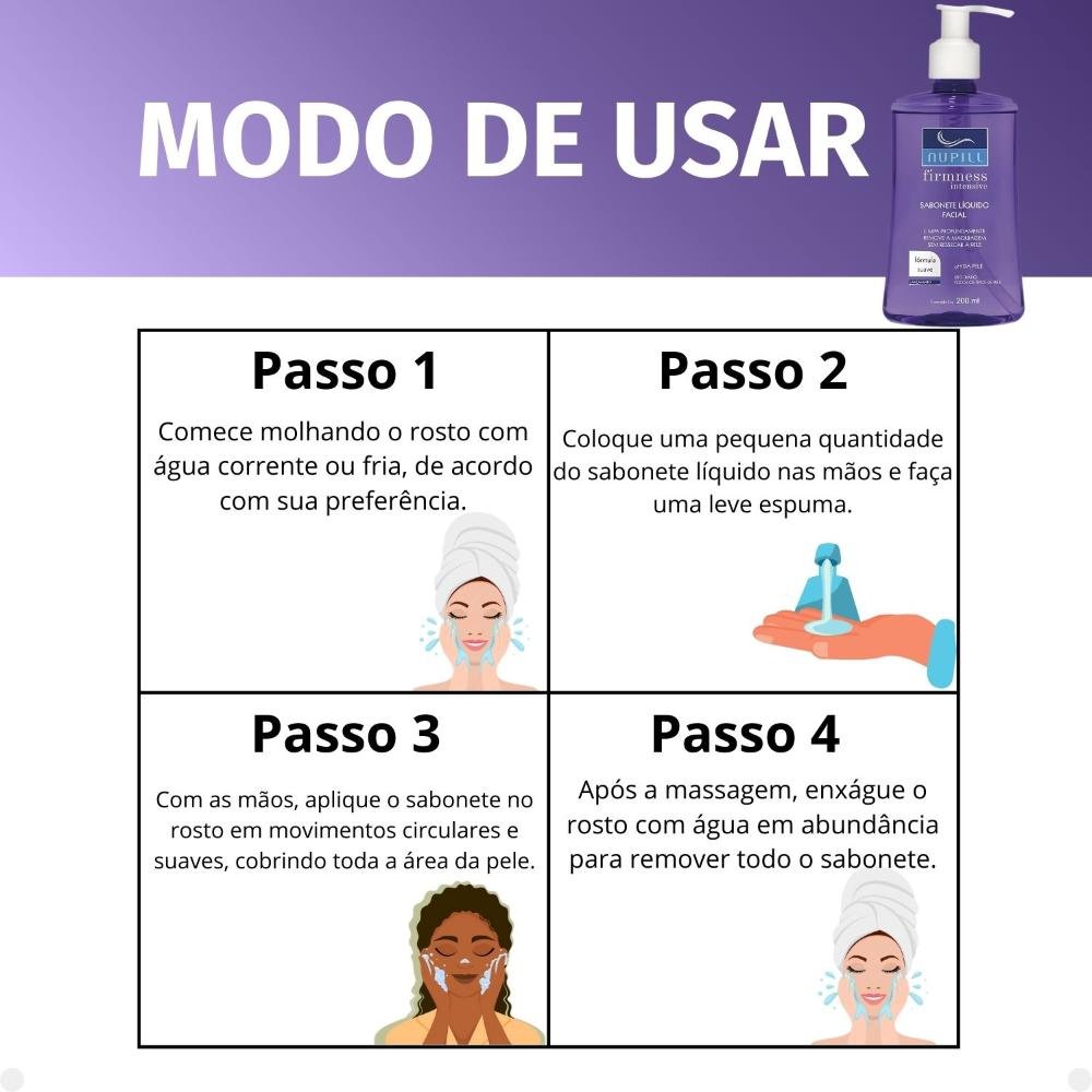 Sabonete Líquido Facial Nupill Firmness Intensive 200ml 200ml 6