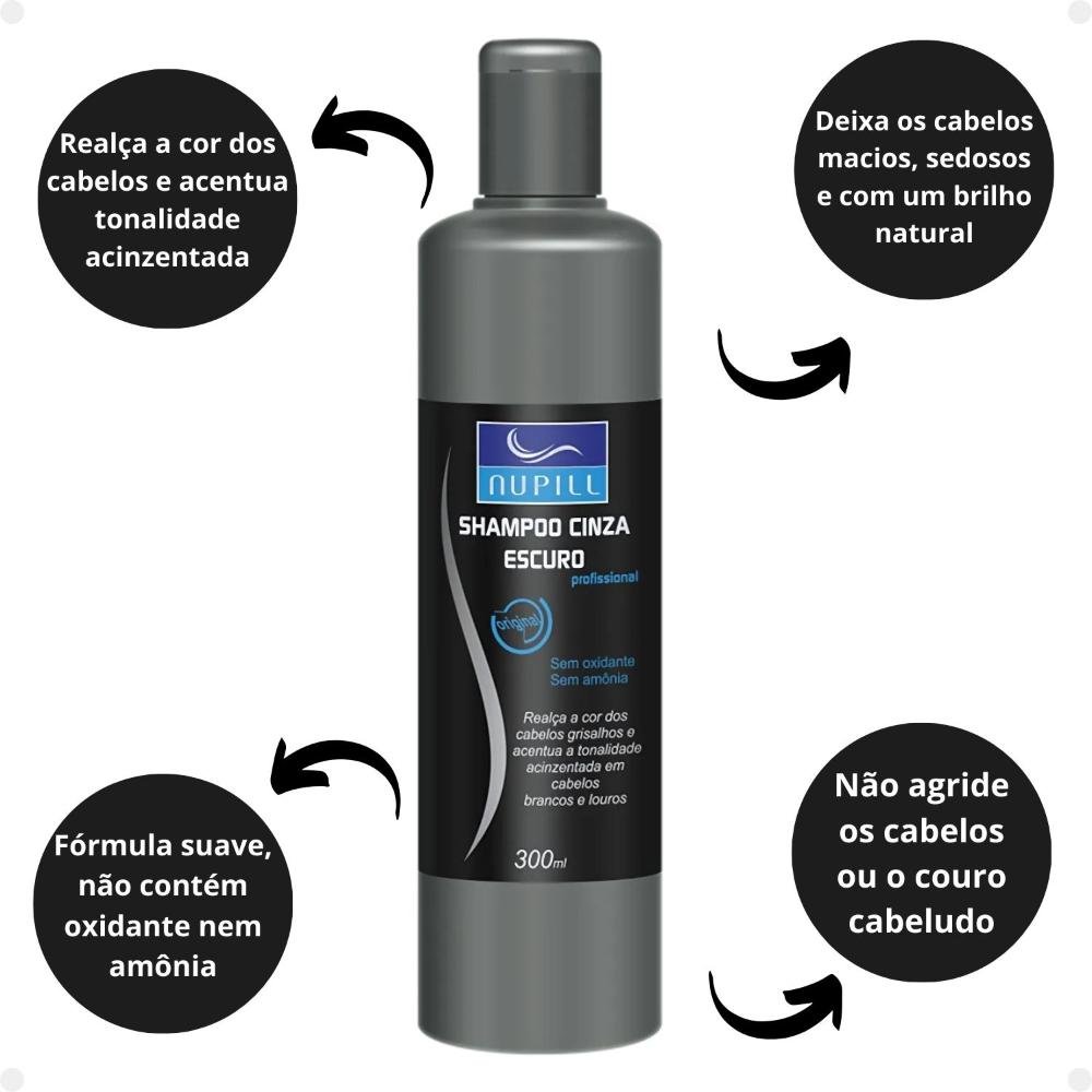 Shampoo Cinza Escuro Nupill 300ml 300ml 2