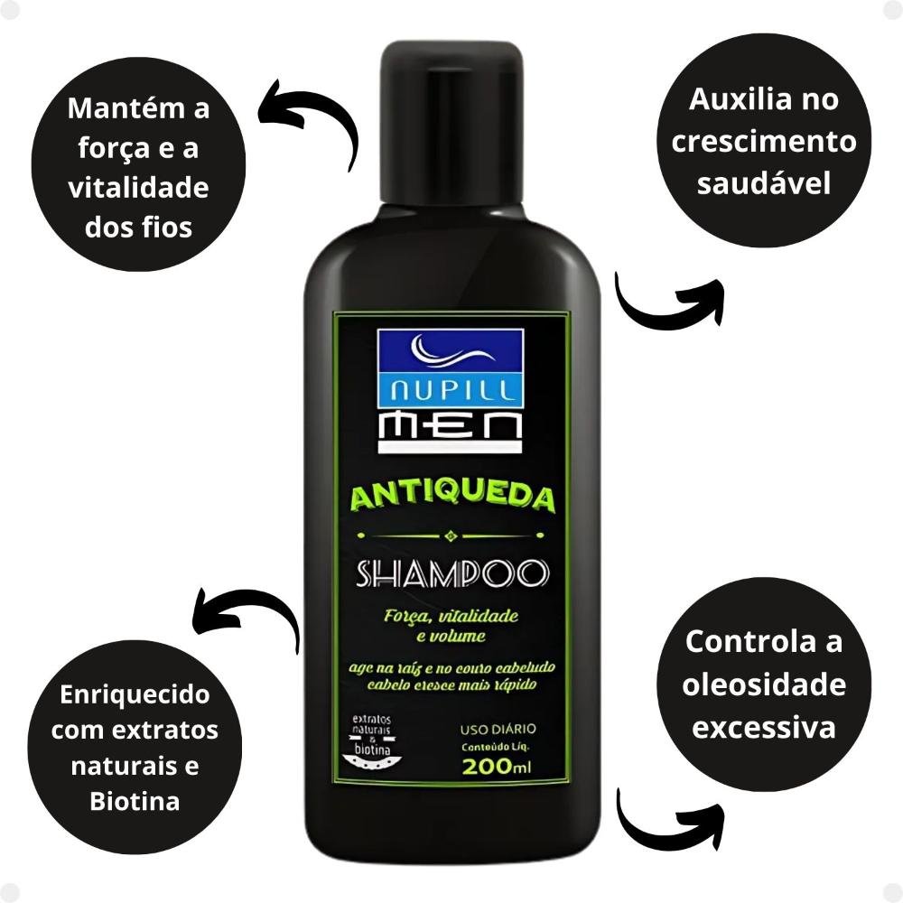Shampoo Nupill Men Antiqueda 200ml 200ml 2