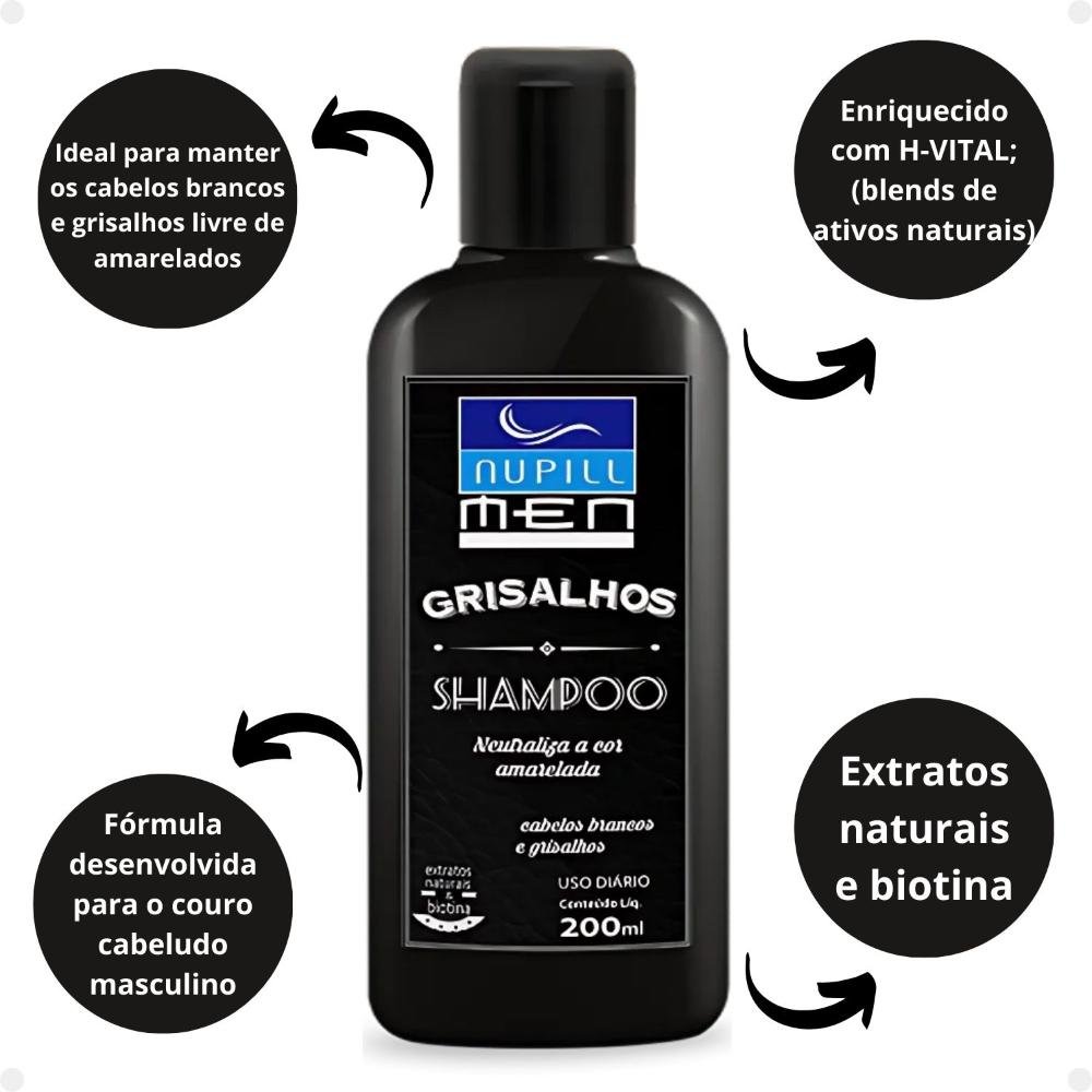 Shampoo Nupill Men Grisalhos 200ml 200ml 2