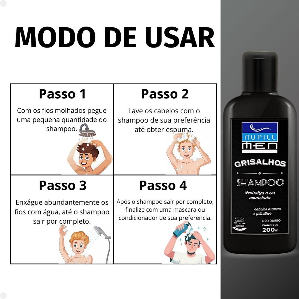 Shampoo Nupill Men Grisalhos 200ml 200ml 5