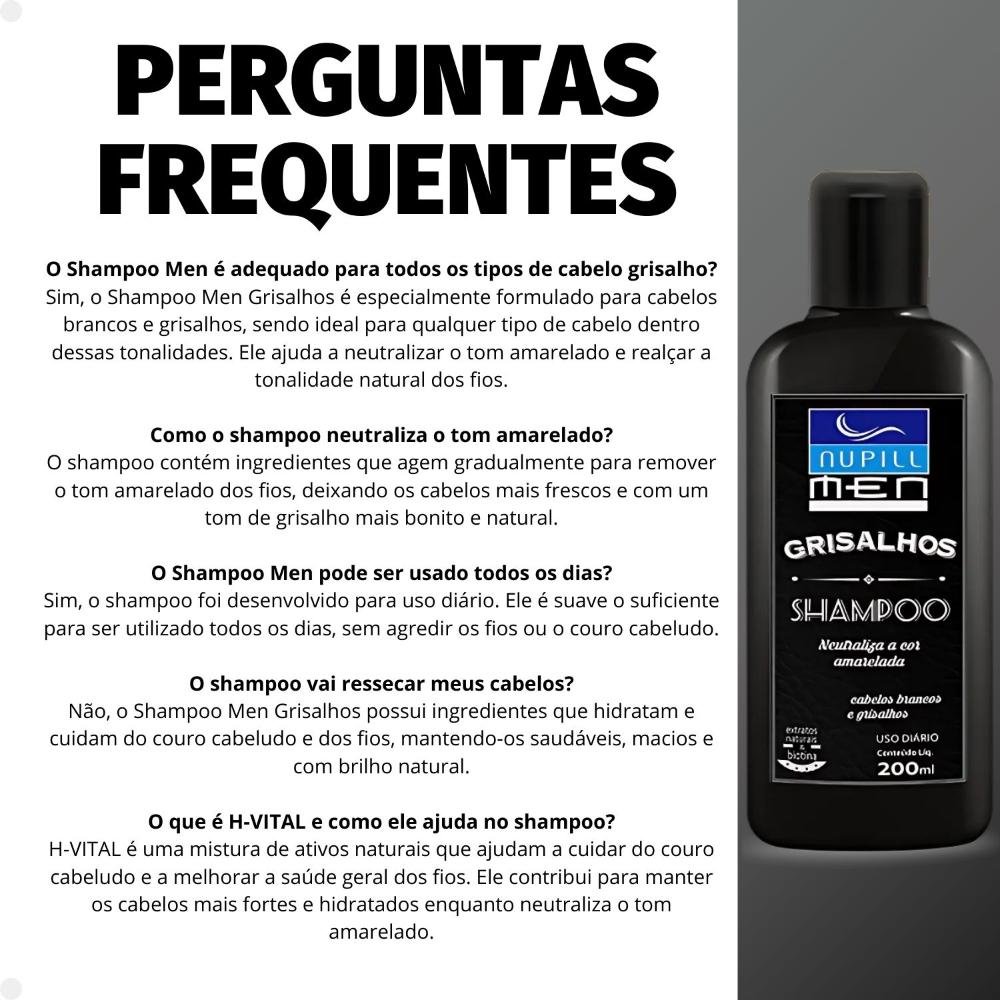 Shampoo Nupill Men Grisalhos 200ml 200ml 6