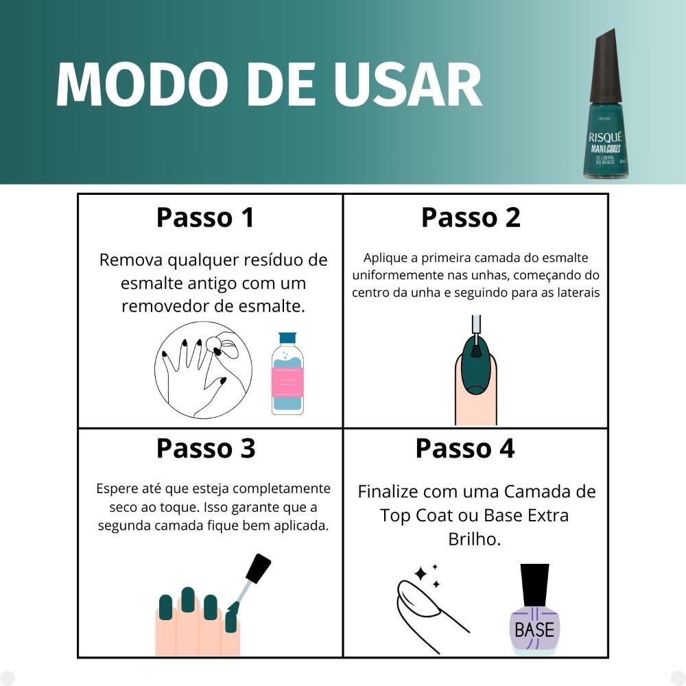 Esmalte Cremoso Risqué ManiCores Se Liberta do Básico 8ml Se Liberta do Básico 5