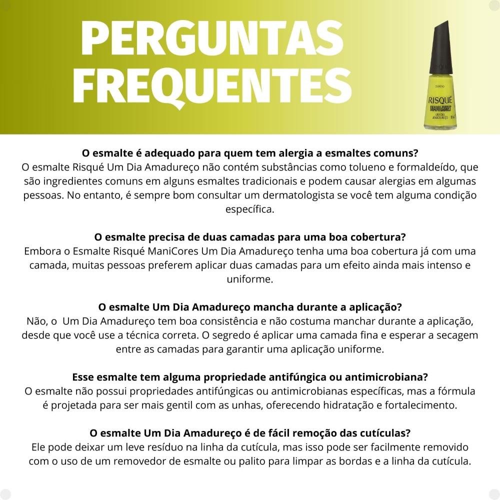 Esmalte Cremoso Risqué ManiCores Um Dia Amadureço 8ml Um dia Amadureço 6