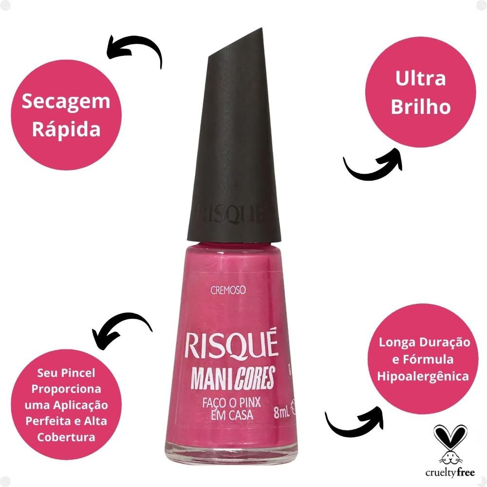 Esmalte Cremoso Risqué ManiCores Faço o Pinx em Casa 8ml Faço o Pinx em Casa 2