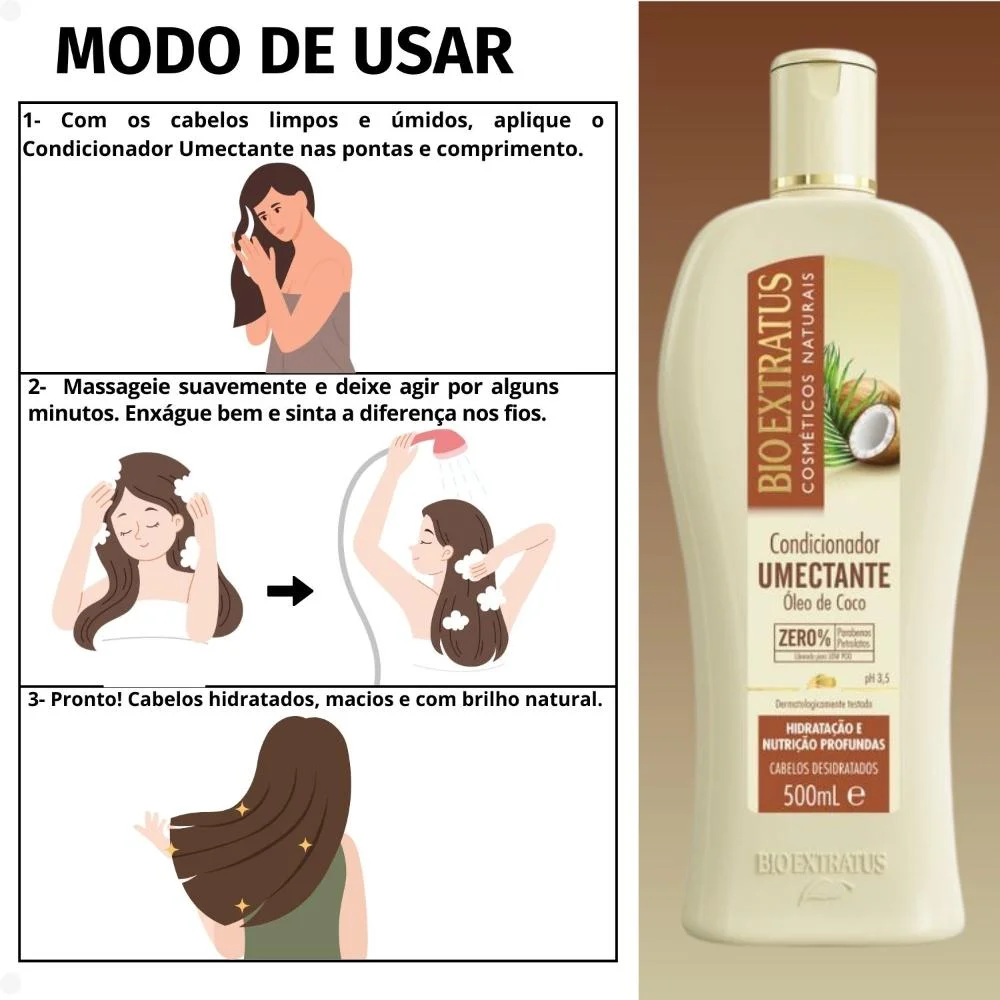 Condicionador Bio Extratus Umectante Óleo de Coco 500ml 500ml 4
