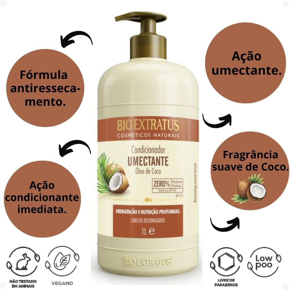 Condicionador Bio Extratus Umectante Óleo de Coco 1L 1L 2