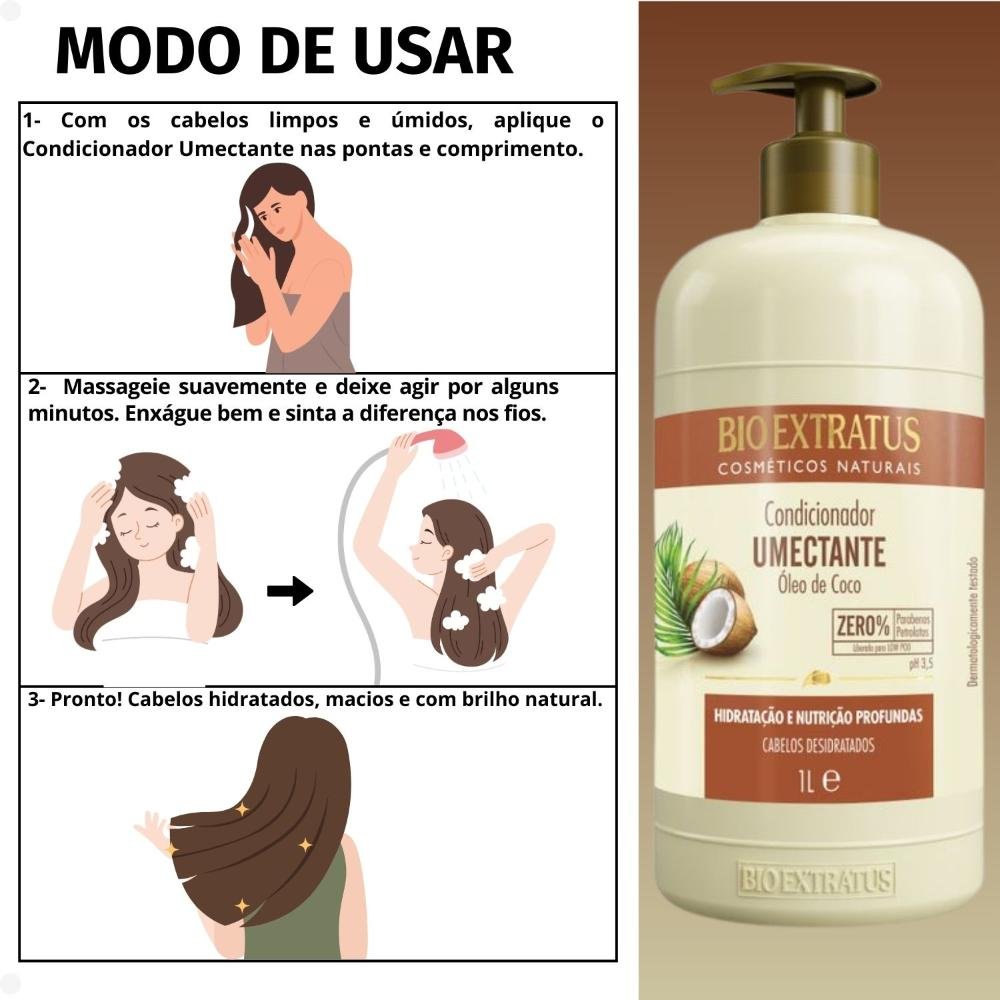 Condicionador Bio Extratus Umectante Óleo de Coco 1L 1L 4