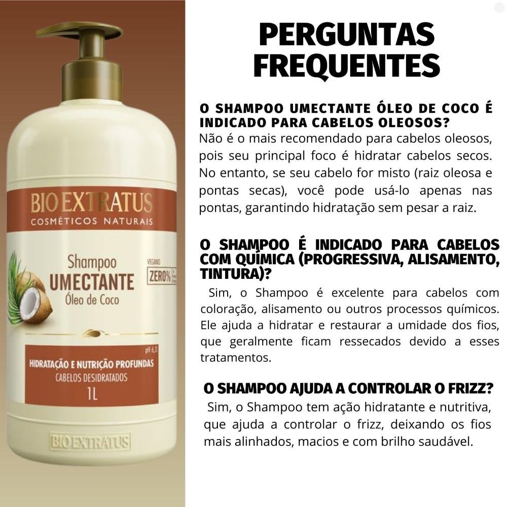 Kit Bio Extratus Umectante Óleo de Coco: Shampoo e Condicionador 1L ÚNICO 4