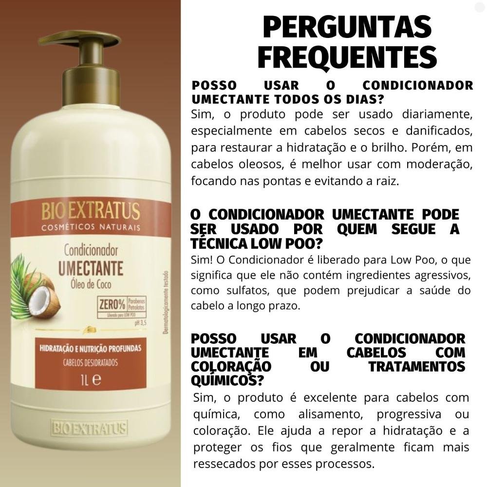 Kit Bio Extratus Umectante Óleo de Coco: Shampoo e Condicionador 1L ÚNICO 6