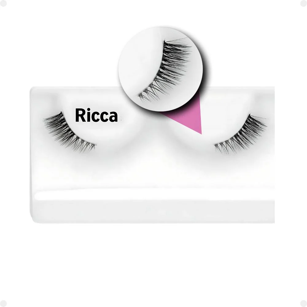 Cílios Postiços + Cola Branca Ricca Belliz Cat Eyes Super Cat Vol:1 Curto Cód.2705 ÚNICO 3