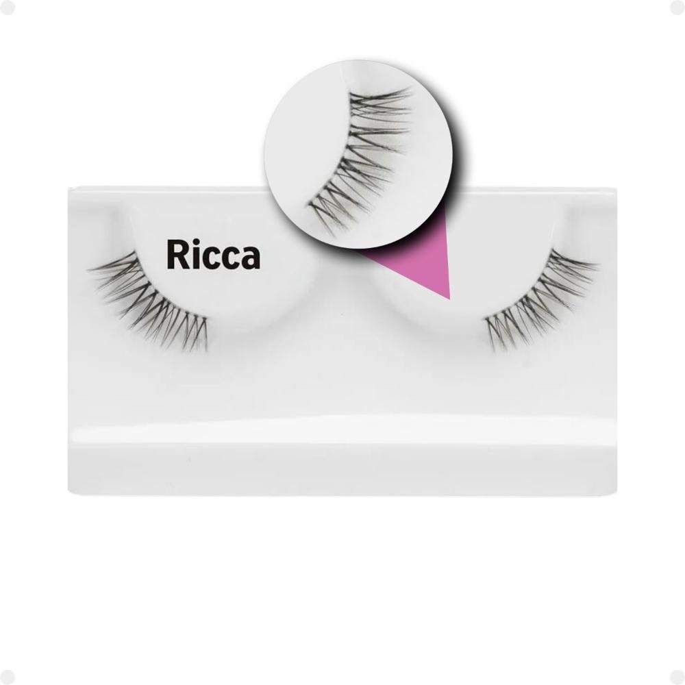 Cílios Postiços + Cola Branca Ricca Belliz Cat Eyes Charm Vol:1 Curto Cód.2699 ÚNICO 3