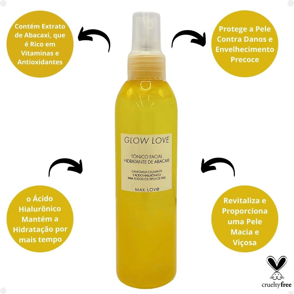 Tônico Facial Hidratante Max Love Glow Love Abacaxi Todos os Tipos de Pele 200ml 200ml 2